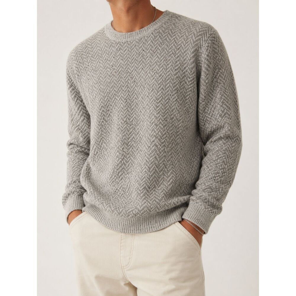 Grayers Clothiers Wool Blend Crewneck Sweater Mens XL Gray Textured Knit Cozy